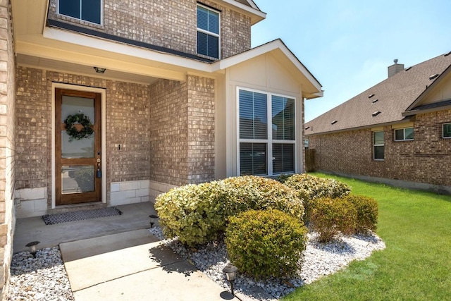 4129 Godwit Dr, Pflugerville, TX 78660 - entrance to property featuring brick siding and a yard