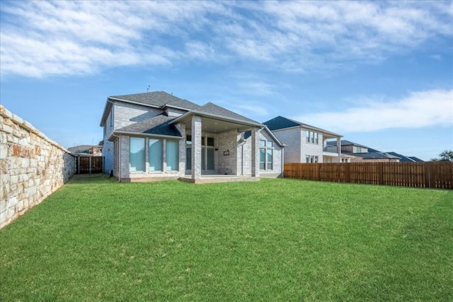 1400 Mulberry Oak Ln, Georgetown, TX 78628 - back of property with a patio and brick siding