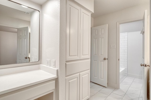 15203 Dormax Cir, Leander, TX 78641 - full bath featuring marble finish floors and vanity