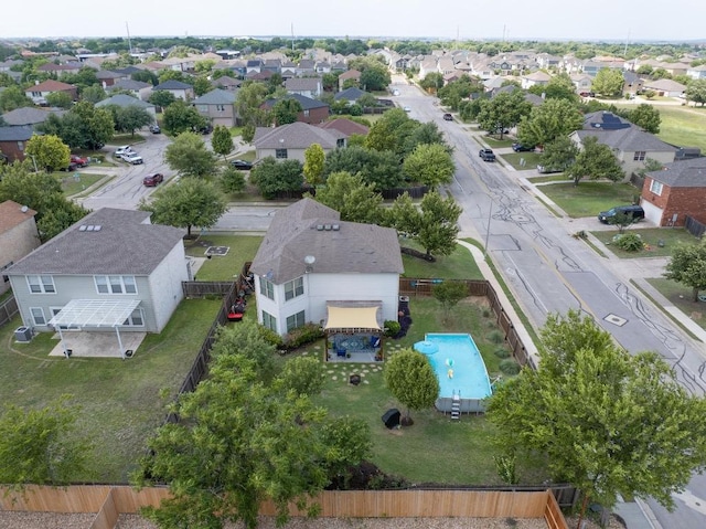 aerial view with a residential view