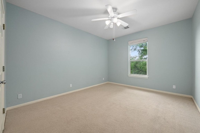 12401 Fairfax Ridge Pl, Austin, TX 78738 - spare room featuring carpet floors, ceiling fan, visible vents, and baseboards