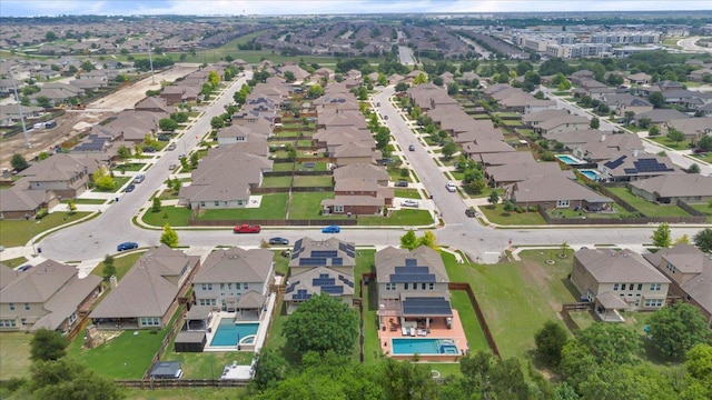 aerial view with a residential view
