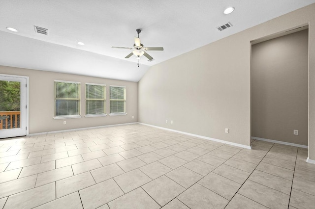 5407 Thunderbird St, Lago Vista, TX 78645 - unfurnished room with baseboards, ceiling fan, and visible vents