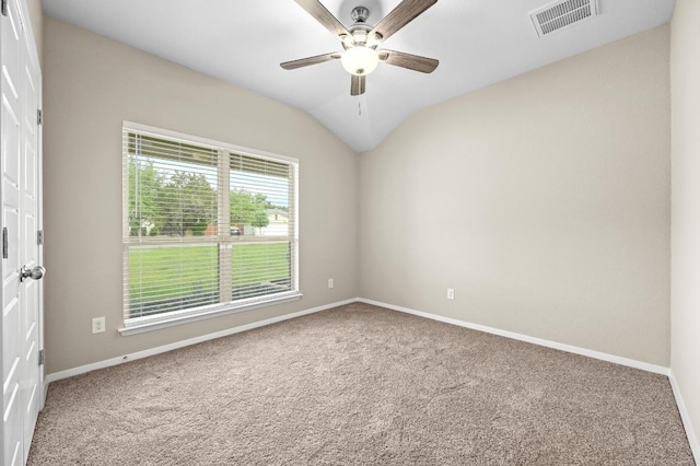 5407 Thunderbird St, Lago Vista, TX 78645 - unfurnished room featuring baseboards, carpet, a ceiling fan, and visible vents