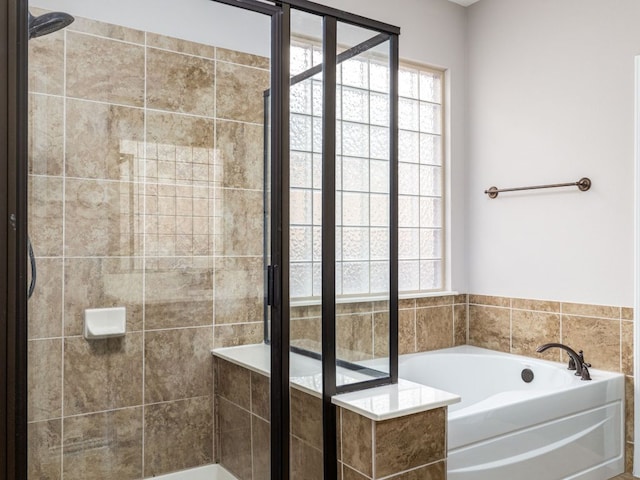 2040 Elaina Loop, Leander, TX 78641 - full bath featuring plenty of natural light, a garden tub, and a stall shower