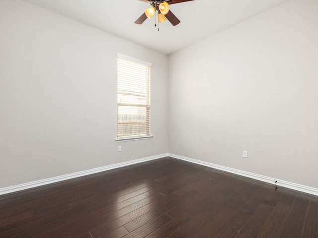 2040 Elaina Loop, Leander, TX 78641 - empty room with ceiling fan, baseboards, and dark wood-style flooring