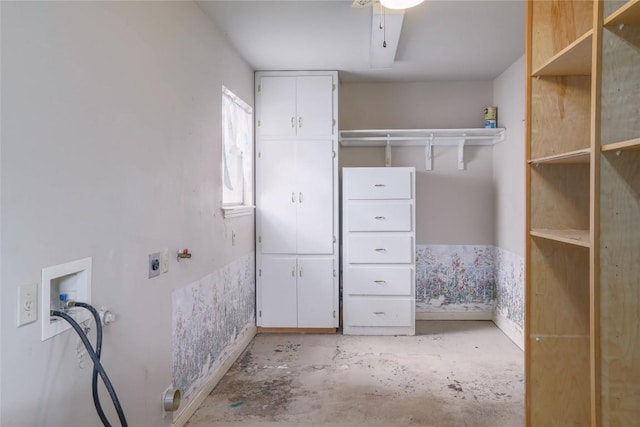 7300 Greenhaven Dr, Austin, TX 78757 - laundry area featuring cabinet space, hookup for an electric dryer, and washer hookup