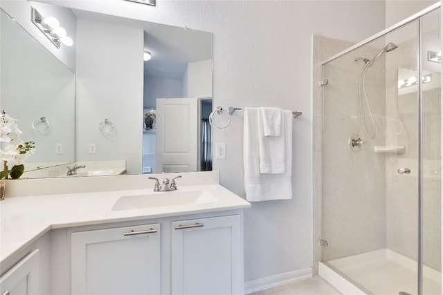 240 Olympic Park Dr, Kyle, TX 78640 - full bathroom featuring vanity and a shower stall