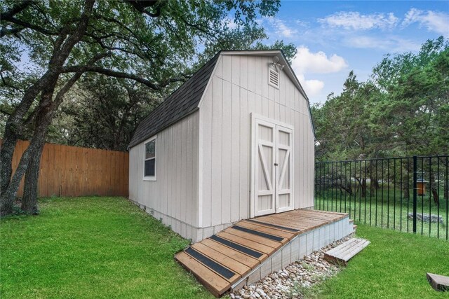 103 Sierra Ridge Dr, San Marcos, TX 78666 - view of shed featuring a fenced backyard