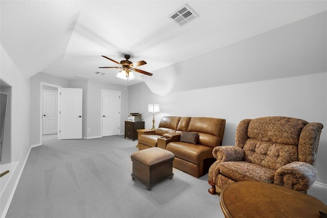 103 Sierra Ridge Dr, San Marcos, TX 78666 - carpeted living area featuring baseboards and ceiling fan