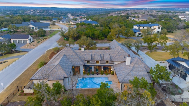 229 Tiffanie Way, Austin, TX 78737 - aerial view at dusk of a residential view