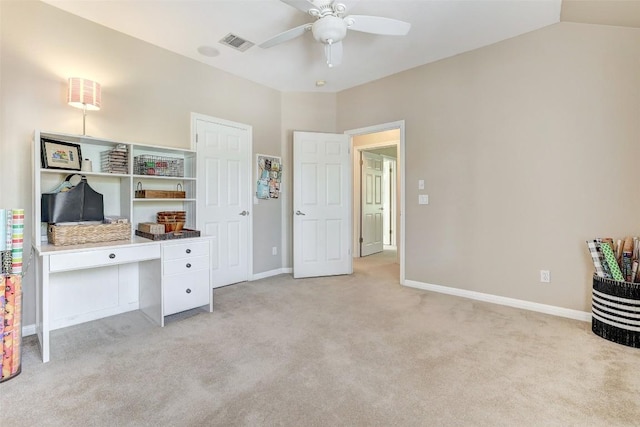 10768 Bramblecrest Dr, Austin, TX 78726 - office space featuring light carpet and a ceiling fan