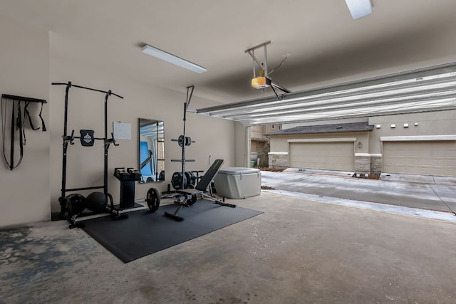 garage featuring a garage door opener