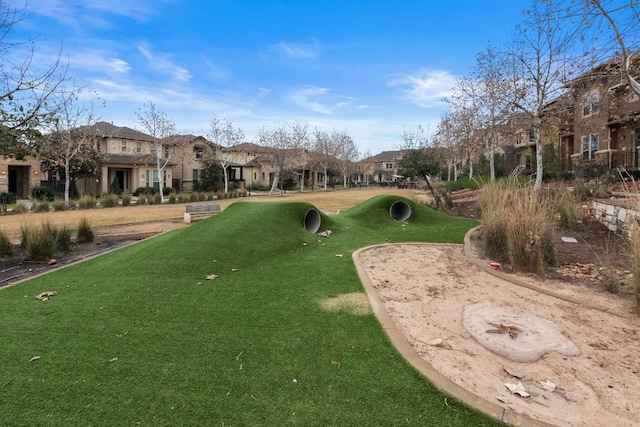 surrounding community featuring a residential view and a yard