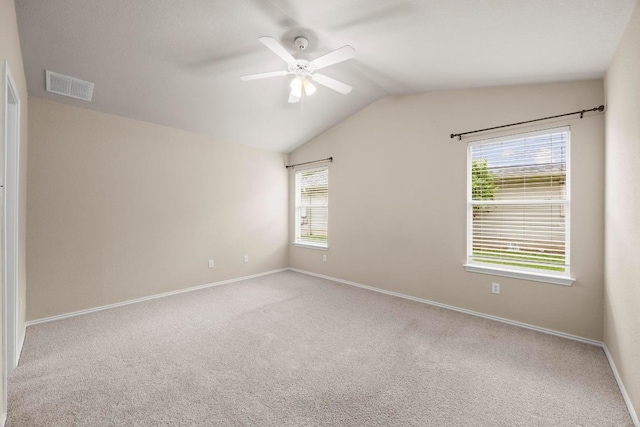 1777 Thompson Trl, Round Rock, TX 78664 - unfurnished room with ceiling fan, lofted ceiling, healthy amount of natural light, and carpet floors