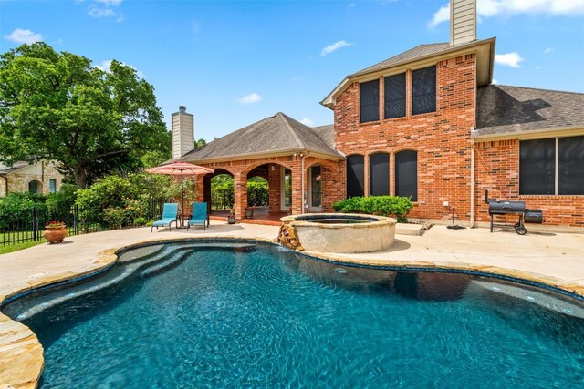 462 Shelf Rock, Driftwood, TX 78619 - view of swimming pool featuring a patio and a pool with connected hot tub