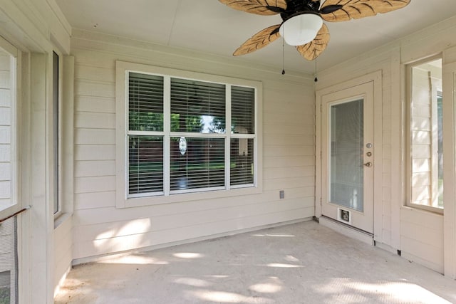 425 Valley Oaks Loop, Georgetown, TX 78626 - unfurnished sunroom with ceiling fan