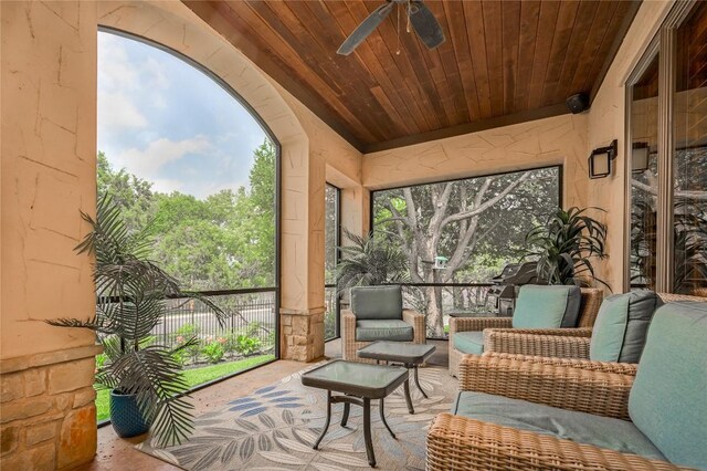 22 Borello Dr, Austin, TX 78738 - sunroom / solarium with a ceiling fan