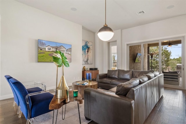 216 Vista Village Cv, Austin, TX 78738 - living area featuring dark wood finished floors and baseboards