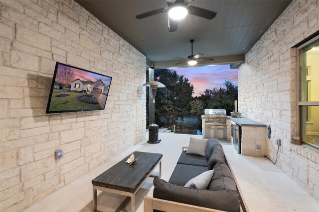 216 Vista Village Cv, Austin, TX 78738 - view of patio featuring outdoor lounge area and a ceiling fan