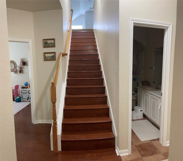 2305 Amen Corner Rd, Pflugerville, TX 78660 - stairway with baseboards