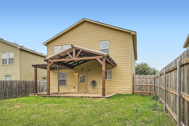 9504 Southwick Dr, Austin, TX 78724 - rear view of house with a fenced backyard and a patio