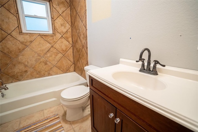 913 Fowzer St, Taylor, TX 76574 - bathroom featuring vanity, tile patterned flooring, and toilet
