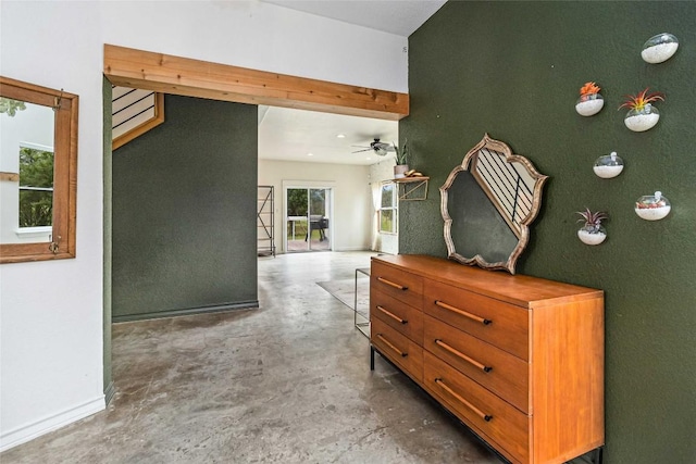 hallway featuring concrete floors
