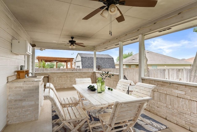 1564 Lorson Loop, Round Rock, TX 78665 - view of patio with a ceiling fan and outdoor dining area
