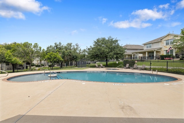 1900 Scofield Ridge Parkway Unit 1903, Austin, TX 78727 - pool featuring a patio, a lawn, and fence