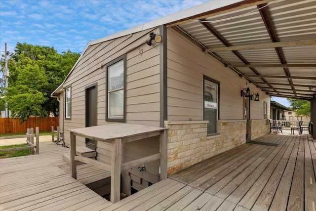 1002 College St, Bastrop, TX 78602 - wooden terrace featuring fence