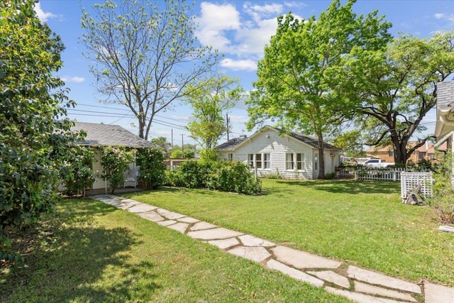 view of yard with fence