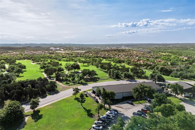 birds eye view of property featuring golf course view