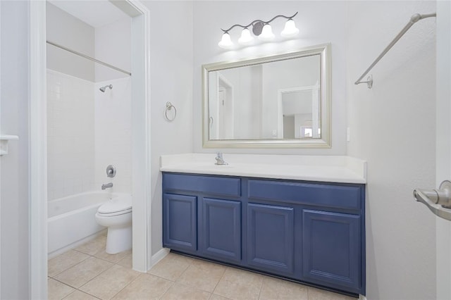14912 Swallow Tailed Kite Dr, Austin, TX 78738 - full bathroom with tile patterned floors, vanity, shower / washtub combination, and toilet