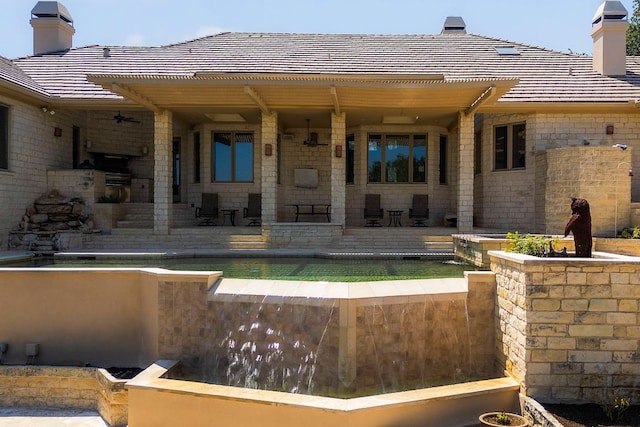 26302 Countryside Dr, Spicewood, TX 78669 - view of pool featuring ceiling fan and a patio area