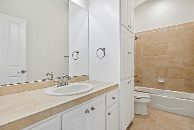 110 Woodall Dr, Georgetown, TX 78628 - full bathroom featuring vanity, shower / bathtub combination, and tile patterned flooring
