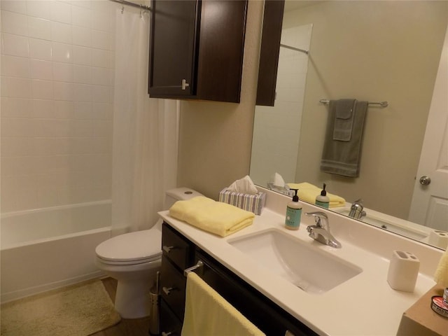 124 Rearden Blvd, Jarrell, TX 76537 - full bathroom with vanity, toilet, and shower / bath combination with curtain