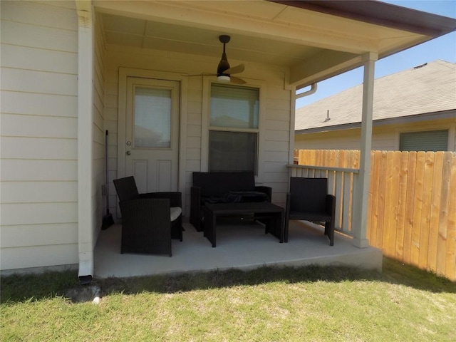 124 Rearden Blvd, Jarrell, TX 76537 - view of patio featuring ceiling fan