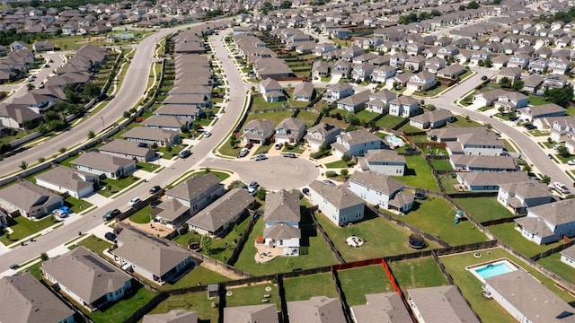 aerial view with a residential view