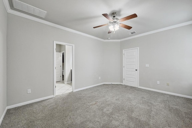 400 Hummingbird Ln Unit A, Austin, TX 78734 - carpeted empty room with ceiling fan and ornamental molding