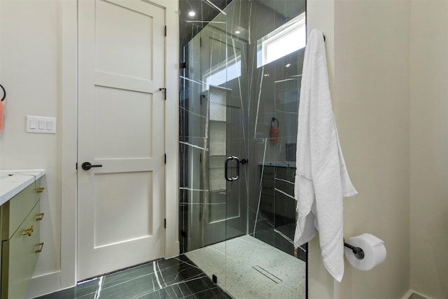 17109 Saint Therese Rd, Manor, TX 78653 - full bathroom with a shower stall and vanity