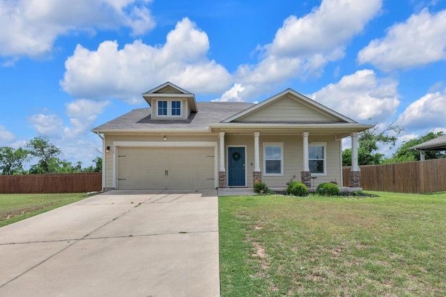 310 Garcitas Creek Ln, Hutto, TX 78634 - craftsman-style home featuring concrete driveway, a garage, and covered porch