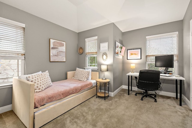 404 Buttercup Creek Blvd Unit 11, Cedar Park, TX 78613 - bedroom featuring multiple windows, carpet, and an office area