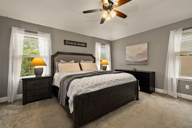 404 Buttercup Creek Blvd Unit 11, Cedar Park, TX 78613 - bedroom with light carpet, baseboards, and a ceiling fan
