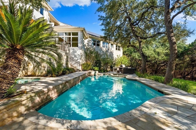 2901 Meandering River Ct, Austin, TX 78746 - outdoor pool with stairs and a patio