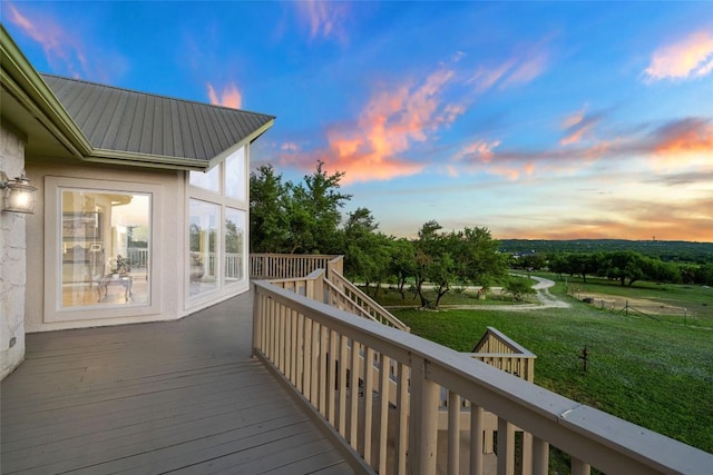 2400 W Fitzhugh Rd, Dripping Springs, TX 78630 - deck at dusk with a lawn