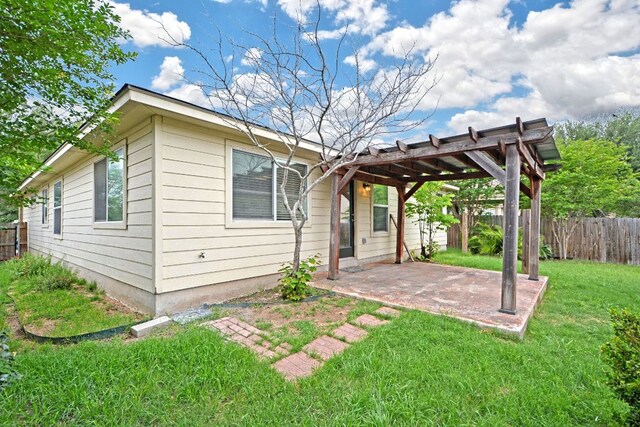 2539 Fayette Dr, New Braunfels, TX 78130 - rear view of house with a patio area and a pergola