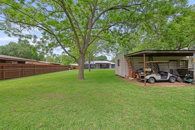 view of yard featuring fence