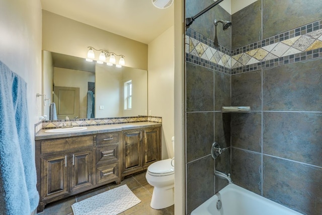 600 Mountain Dew Rd, Horseshoe Bay, TX 78657 - full bath with toilet, washtub / shower combination, tile patterned floors, and vanity