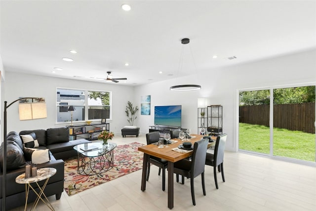 1500 Sylvan Glade Rd Unit 1A, Austin, TX 78745 - living room with light wood-type flooring, recessed lighting, and ceiling fan